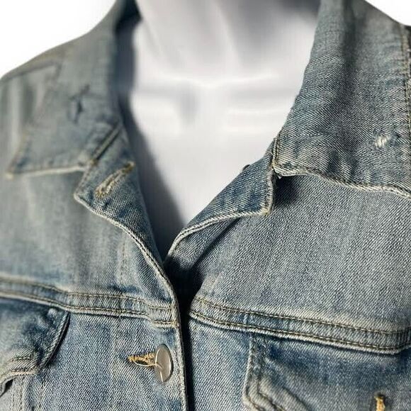 JOE'S Jean Jacket Women's Sz S Blue Cutoff Boyfriend Button Up Country W… - Picture 12 of 16